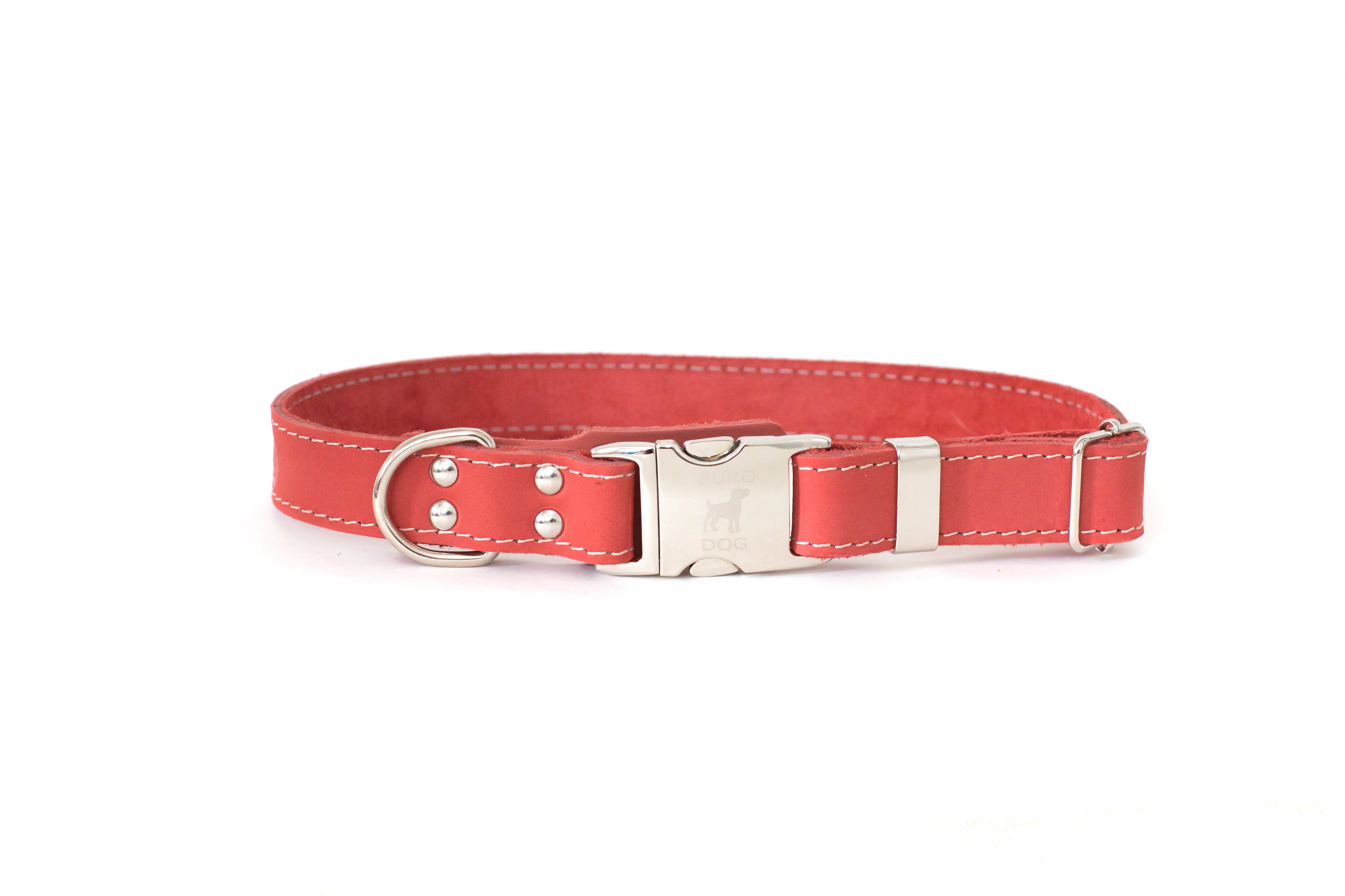 Bestseller Quick-Release Dog Collar – Coral Reef Full-Grain American Leather with European Steel Buckle, Adjustable Fit for All Breeds