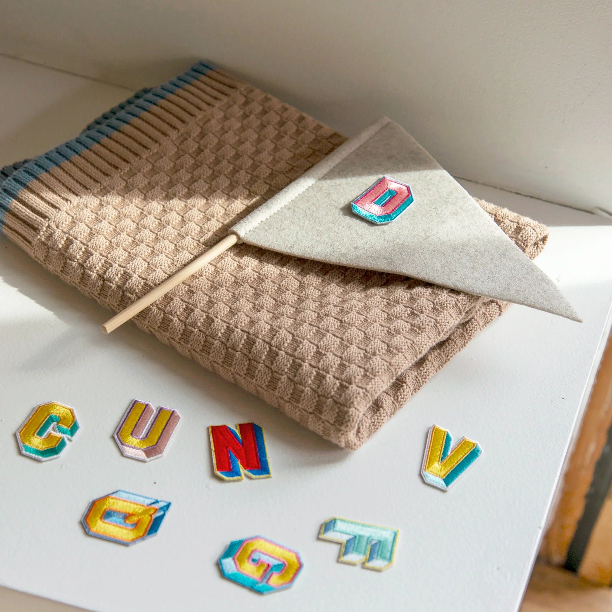 Nooee Pet Alphabet Patches – Colorful Embroidered Letters with Iron-On or Adhesive Backing, Personalize Pet Beds, Teepees & Accessories, Easy to Apply & Remove