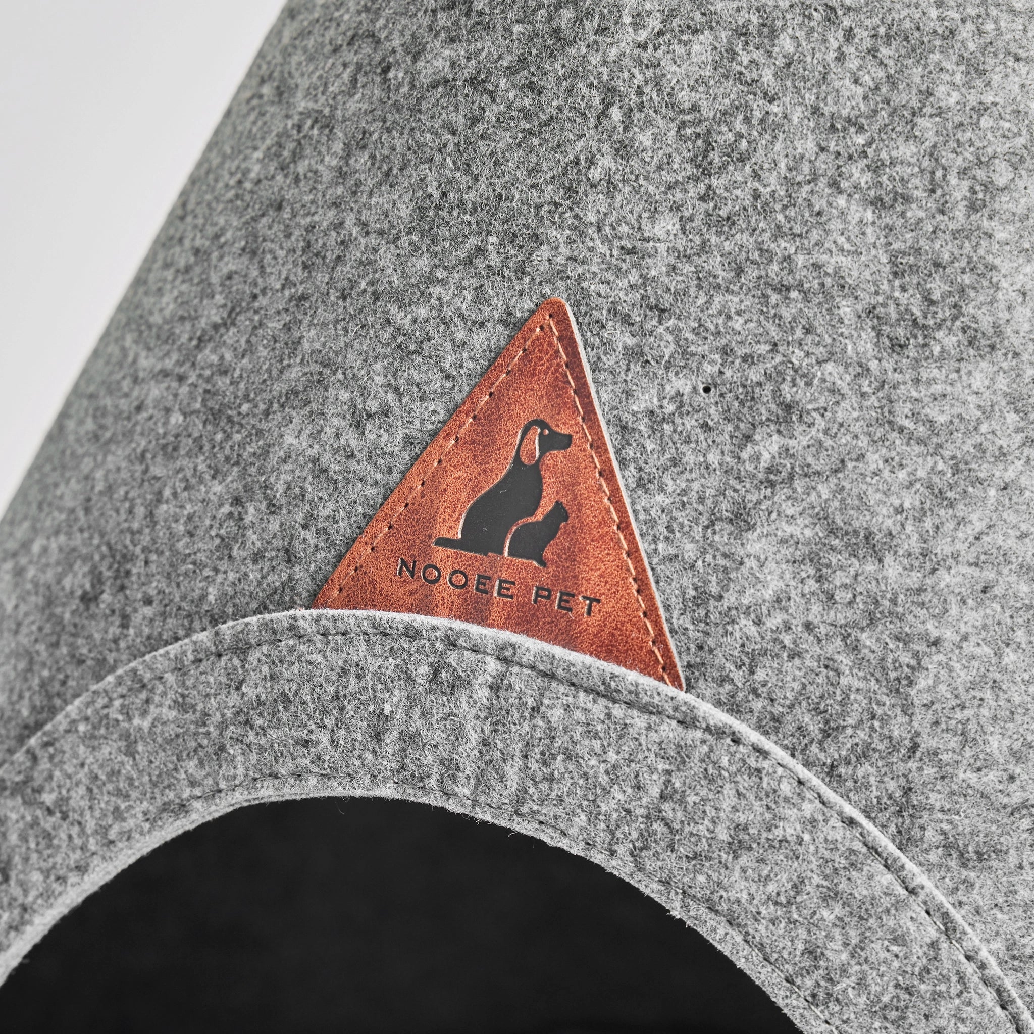 Modern Felt Pet Cave – Washable Cone Dog Bed with Cushion | Cream / Grey / Brown | Small to XXL