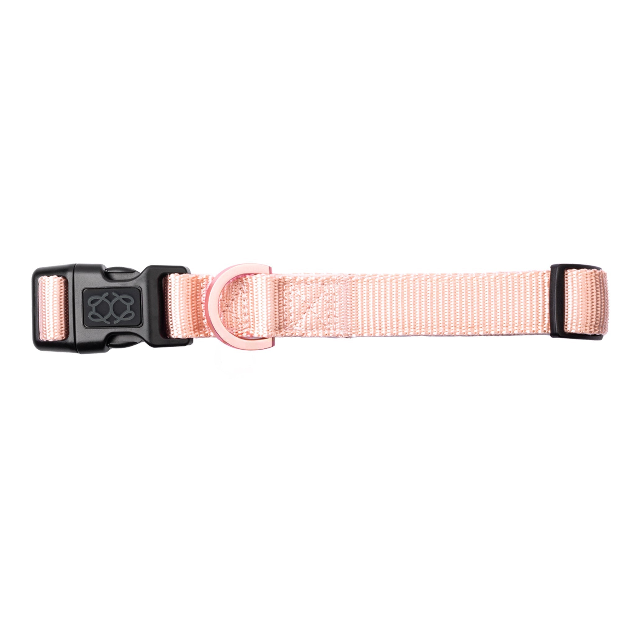 Dogistry City Dog Collar – Blush Pink with Soft Padded Neoprene and Exclusive Dogistry Fabric, Adjustable Luxury Design for All Breeds
