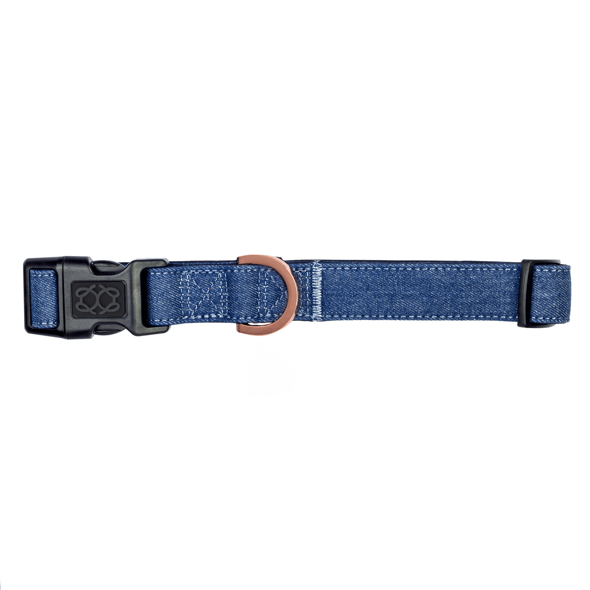 Dogistry City Dog Collar – Denim Blue with Soft Padded Neoprene and Exclusive Dogistry Fabric, Adjustable Luxury Design for All Breeds