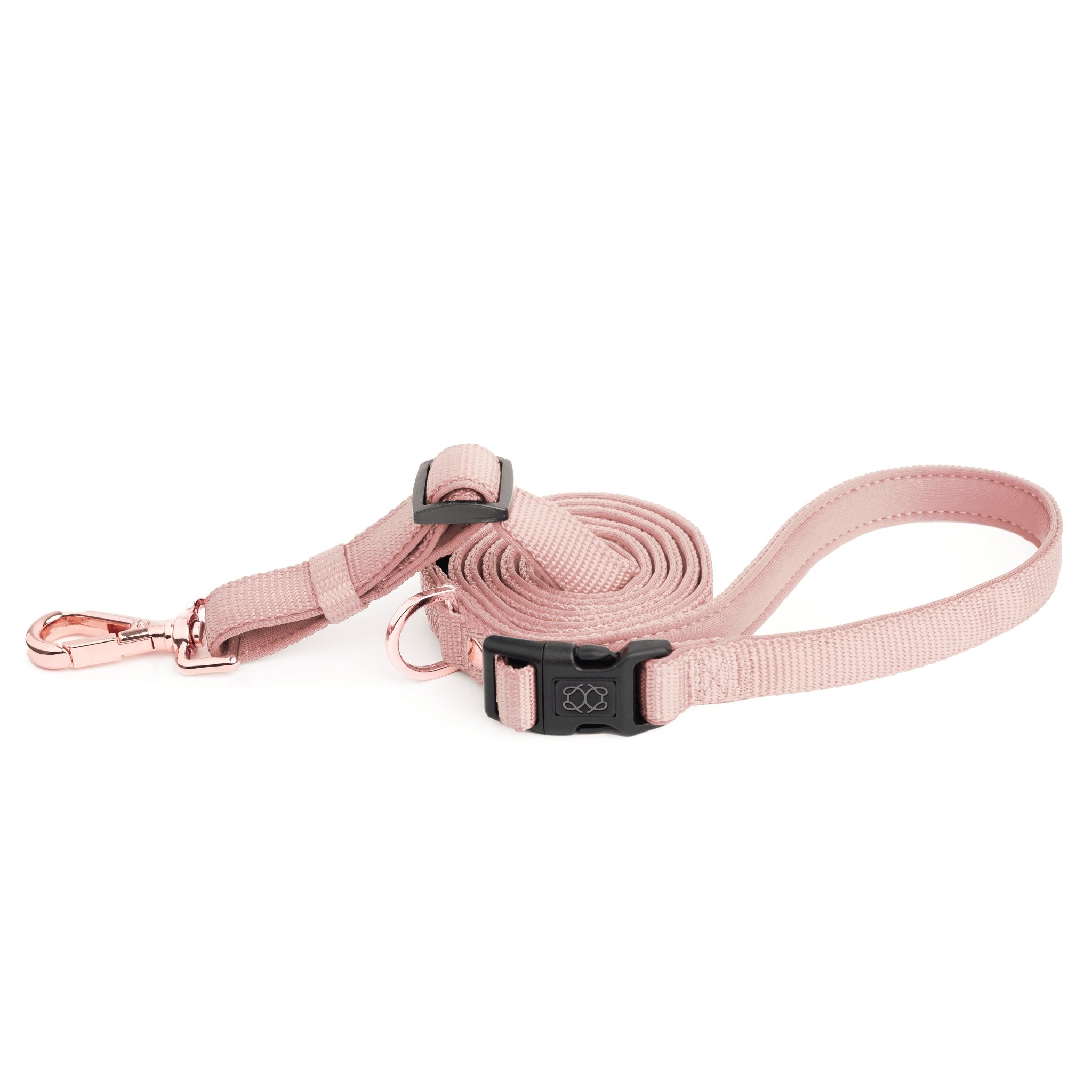 Dogistry City Adjustable-Length Hands-Free Dog Leash – Blush Pink with 2–5 ft Range, Dual Width Options, and Award-Winning Comfort Design