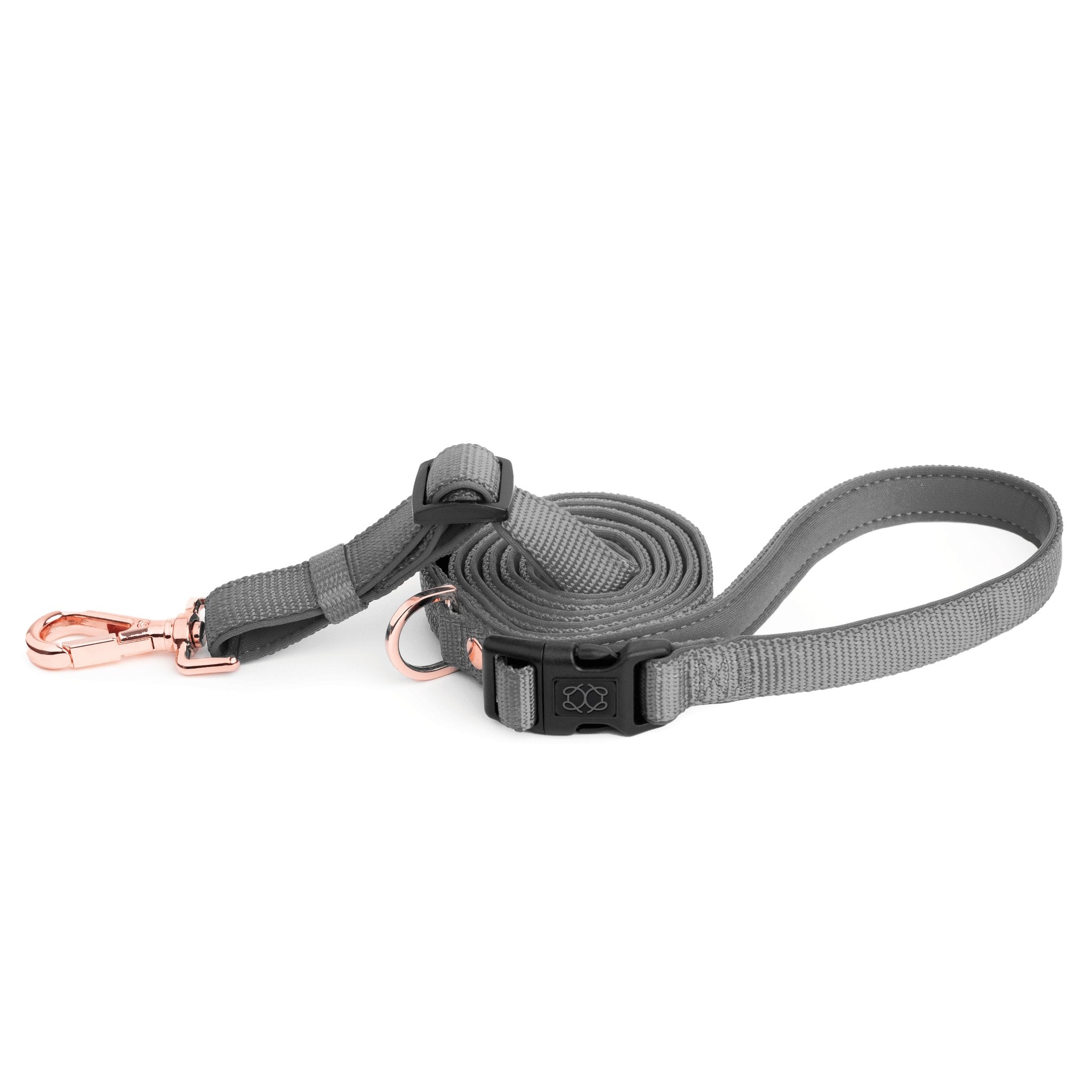 Dogistry City Adjustable-Length Hands-Free Dog Leash – Steel Gray with 2–5 ft Range, Dual Width Options, and Award-Winning Comfort Design