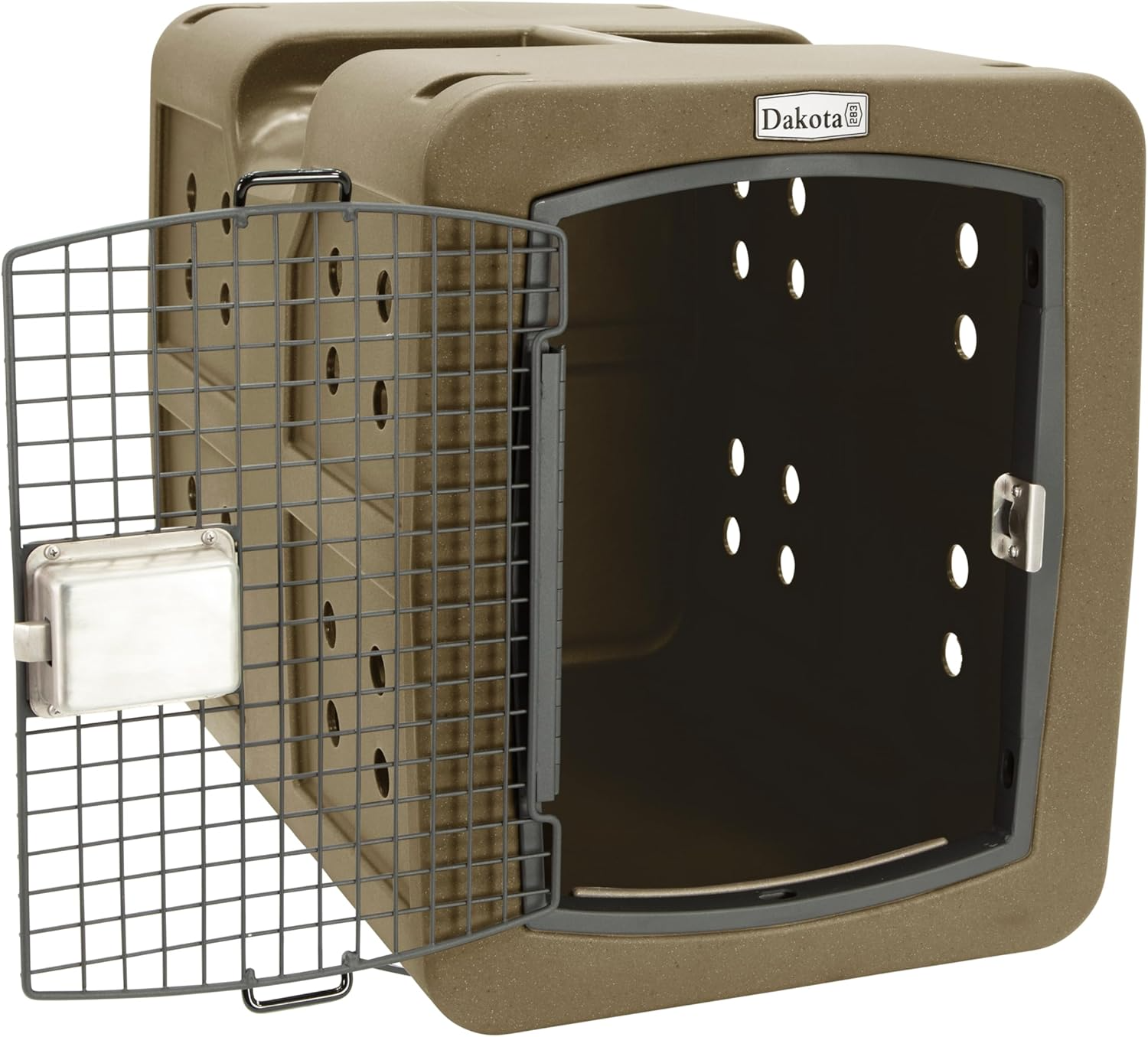 Dakota 283 G3 Medium Framed Door Dog Kennel with Dakota Guard Antimicrobial – Coyote Granite & Dark Granite