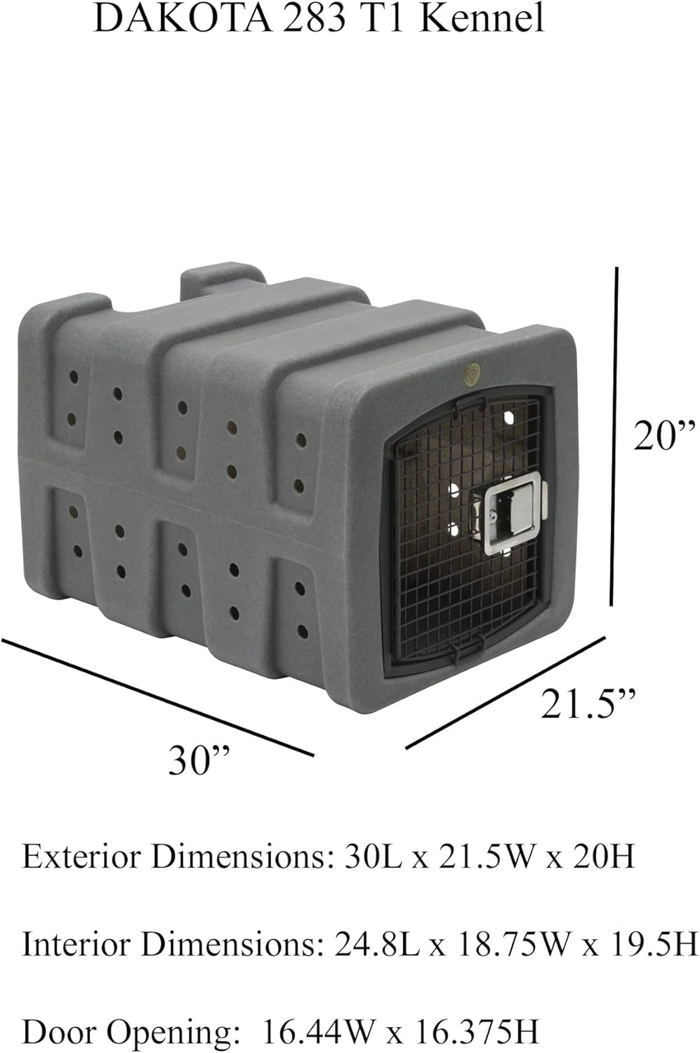 Dakota 283 T1 Dog Kennel with Dakota Guard Antimicrobial – Coyote Granite & Dark Granite