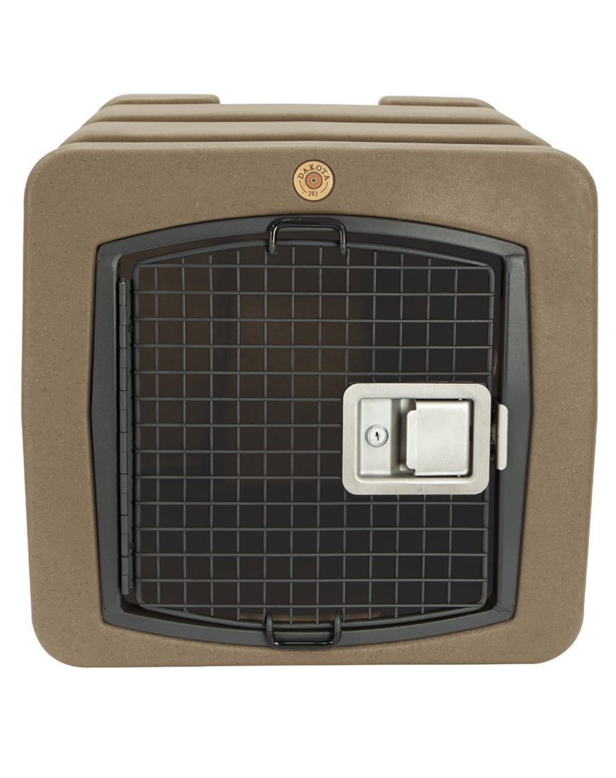 Dakota 283 T1 Dog Kennel – Coyote Granite, Small/Medium Crate with Keyed Latch, Rear Handle & Ventilation, 30" x 21.5" x 20"