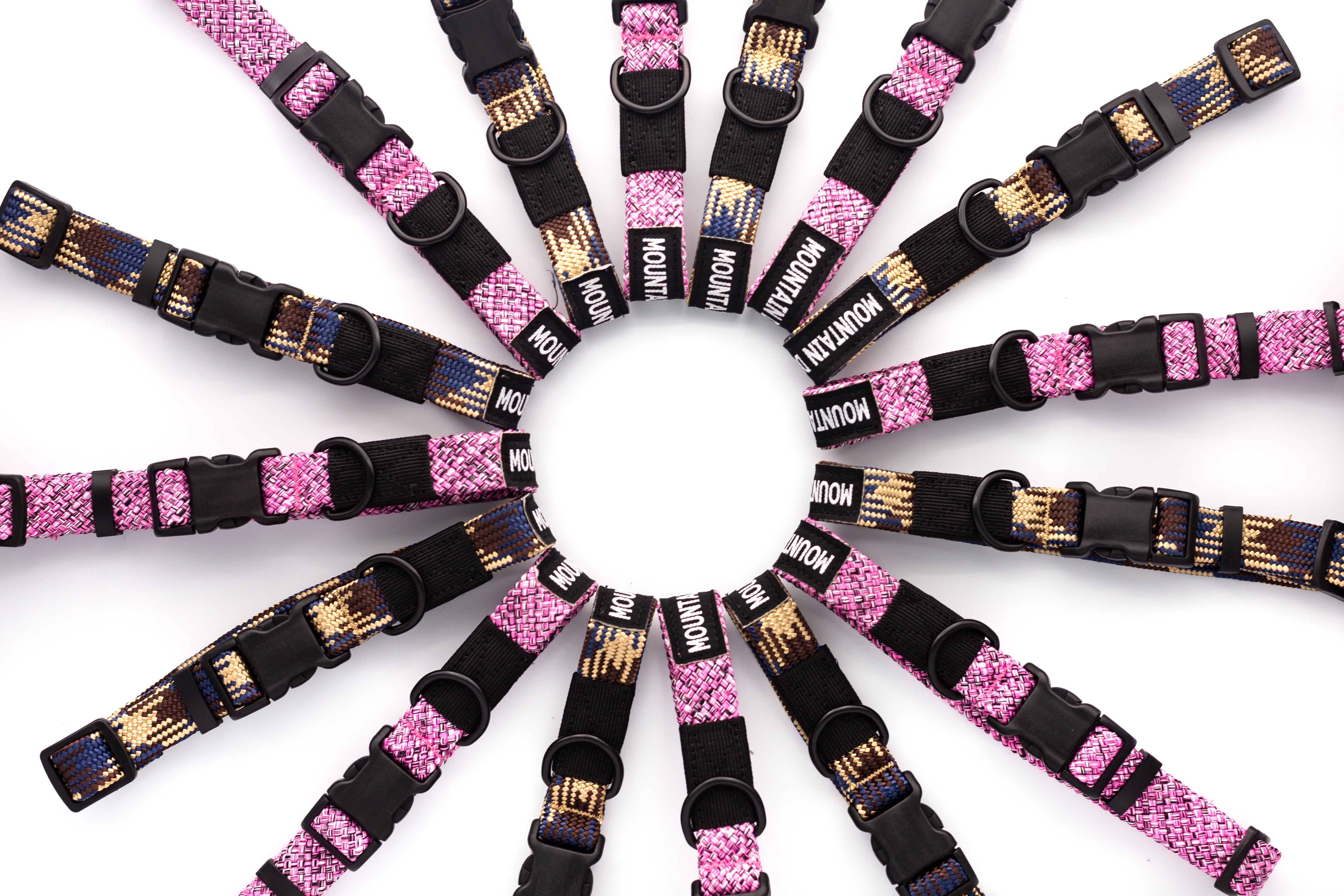 Adventure Style Mountain Argyle Nylon Climbing Rope Dog Collar – Durable Design with YKK Polyacetal Strong Buckle