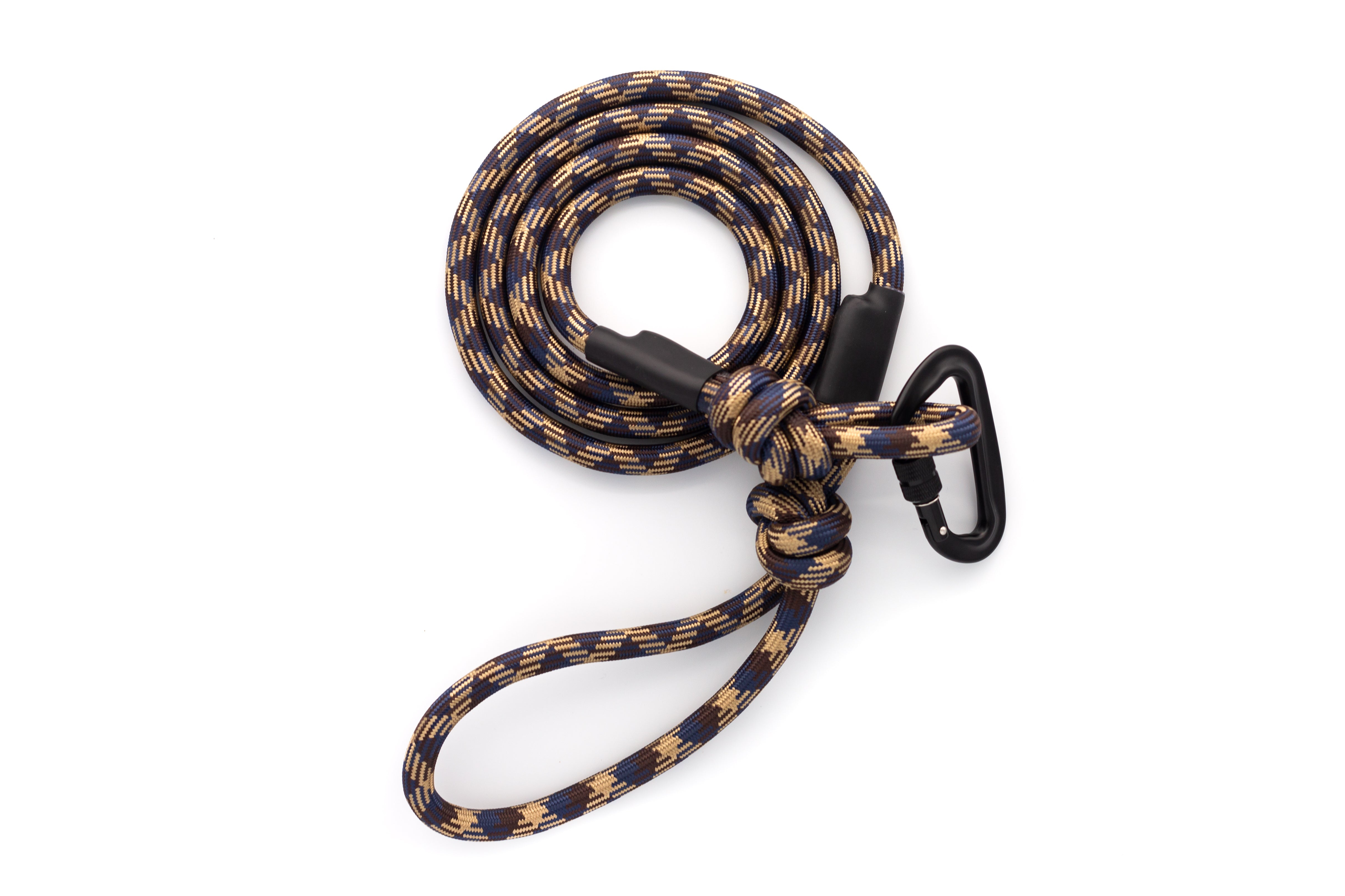 Adventure Style Mountain Argyle Climbing Rope Dog Leash – Durable Nylon Rope with Locking Aluminum Carabiner