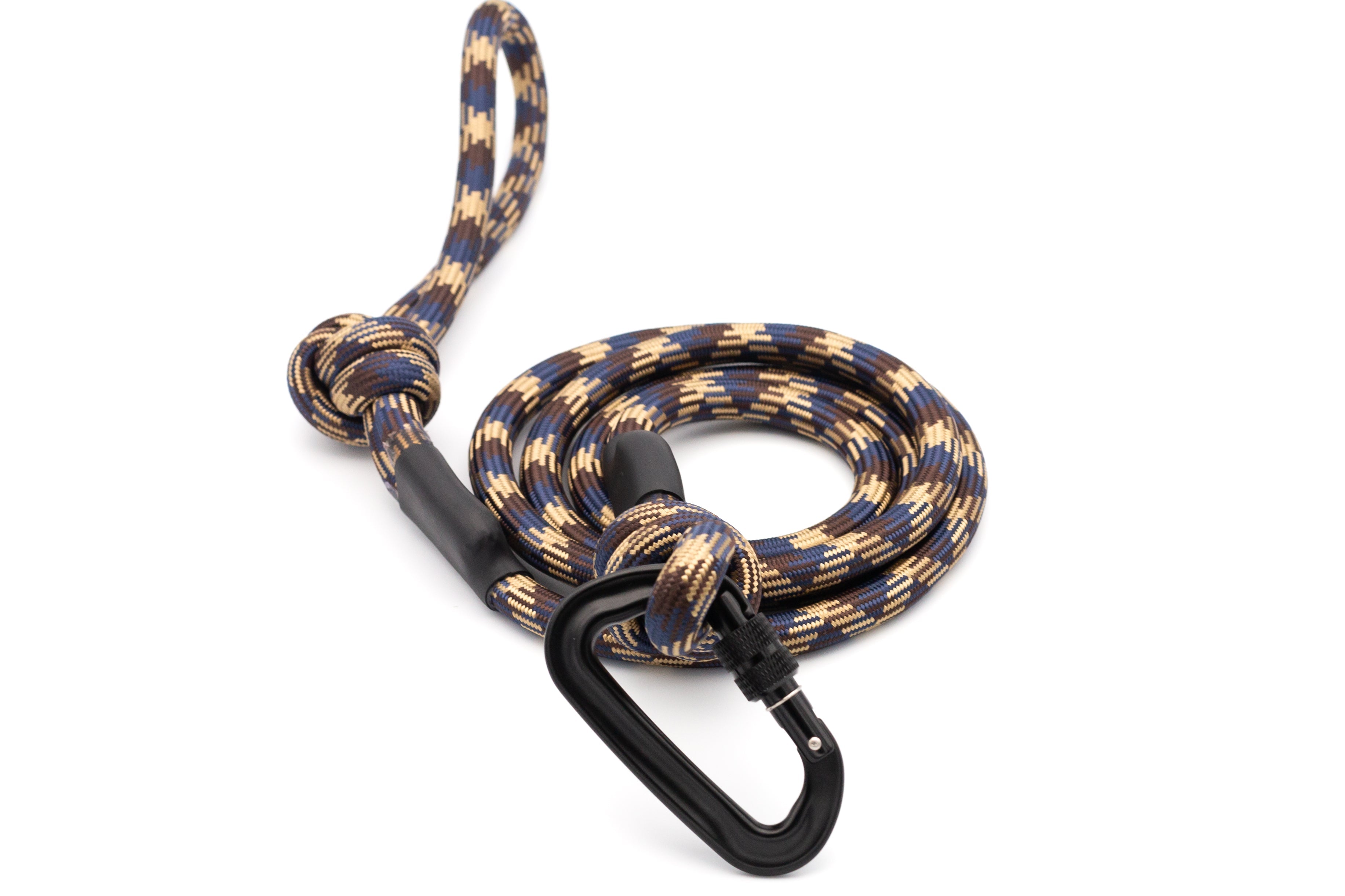 Adventure Style Mountain Argyle Climbing Rope Dog Leash – Durable Nylon Rope with Locking Aluminum Carabiner