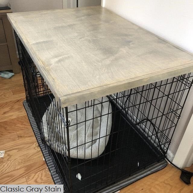 Farmhouse Dog Crate Table Top | Custom Wood Kennel Cover with Secure Fit