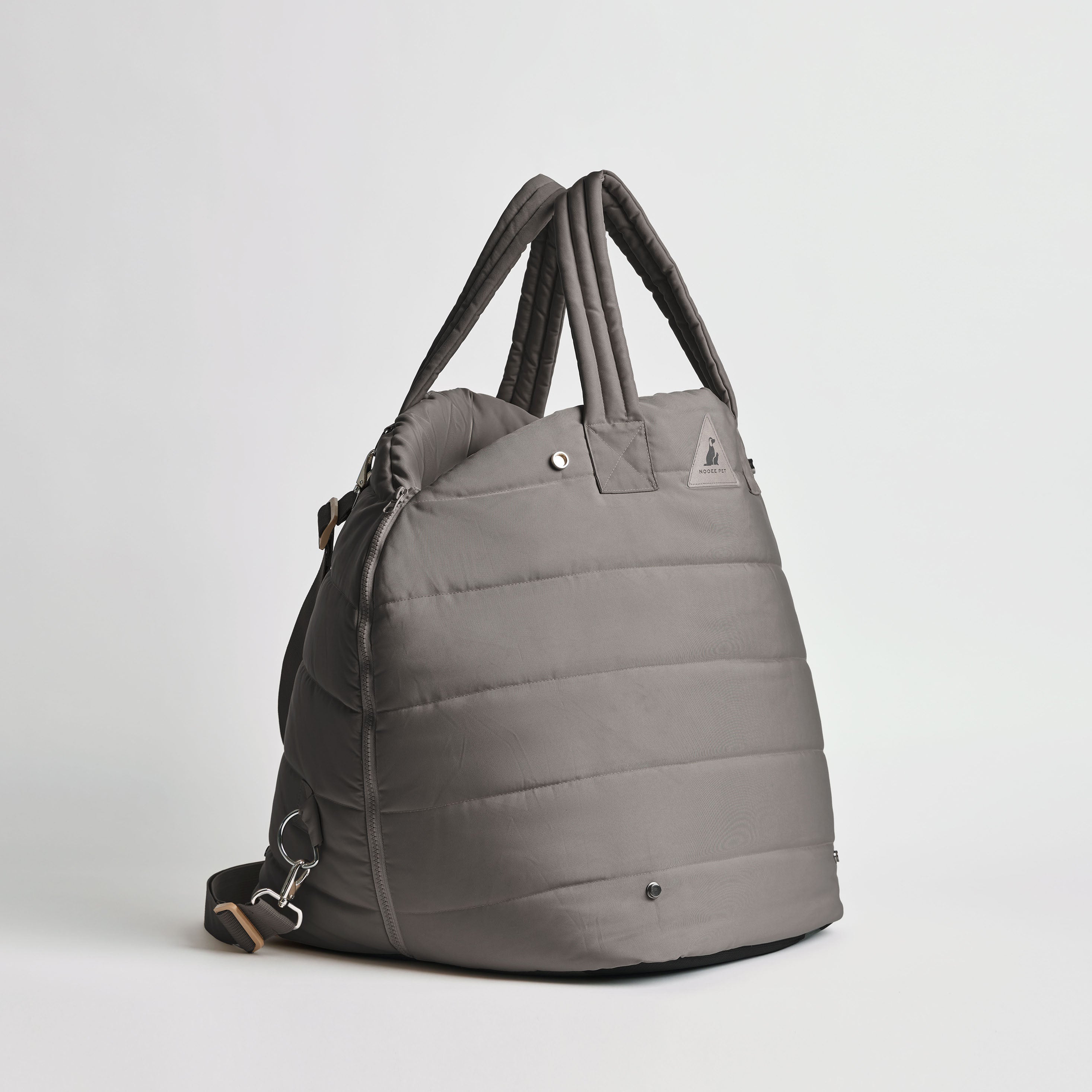 Nooee Pet Car Seat Lola – Cream Nylon Convertible Dog Car Booster Seat with Safety Tether, Dual-Sided Removable Cushion (Fleece & Waterproof), Fits Pets Up to 15 lbs, 15” x 16”