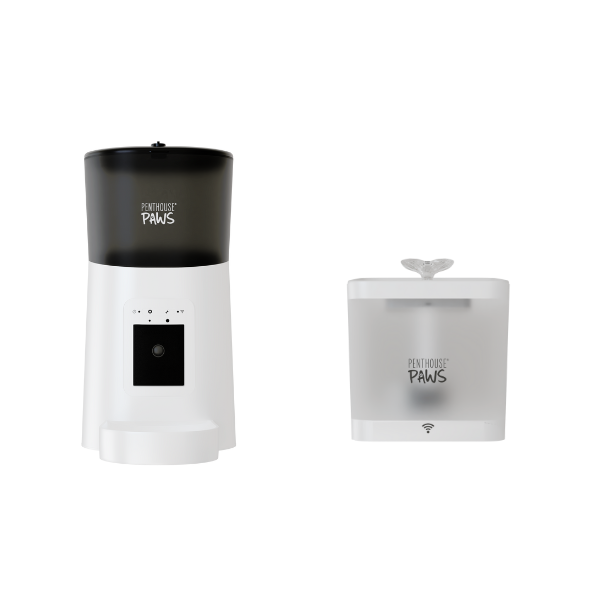 Smart HD Pet Feeder & Water Fountain Set – Automatic WiFi Pet Feeder with 1080p Camera, 6L Food Storage & 2.2L BPA-Free Fountain with 5-Level Filtration