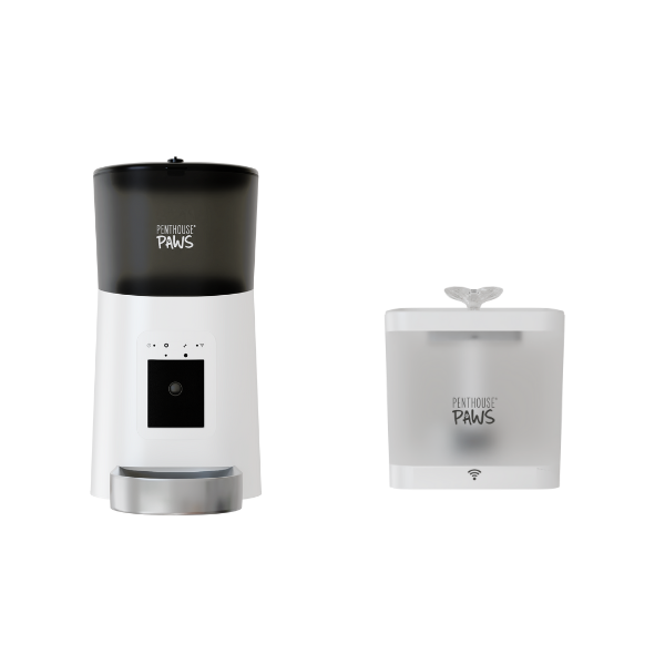 Smart HD Pet Feeder & Water Fountain Set – Automatic WiFi Pet Feeder with 1080p Camera, 6L Food Storage & 2.2L BPA-Free Fountain with 5-Level Filtration