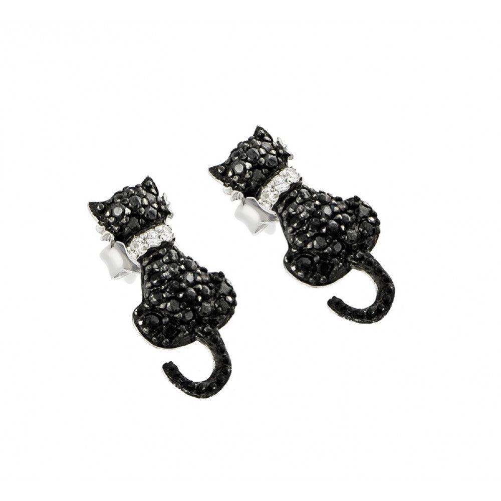 Black Cat Stud Earrings