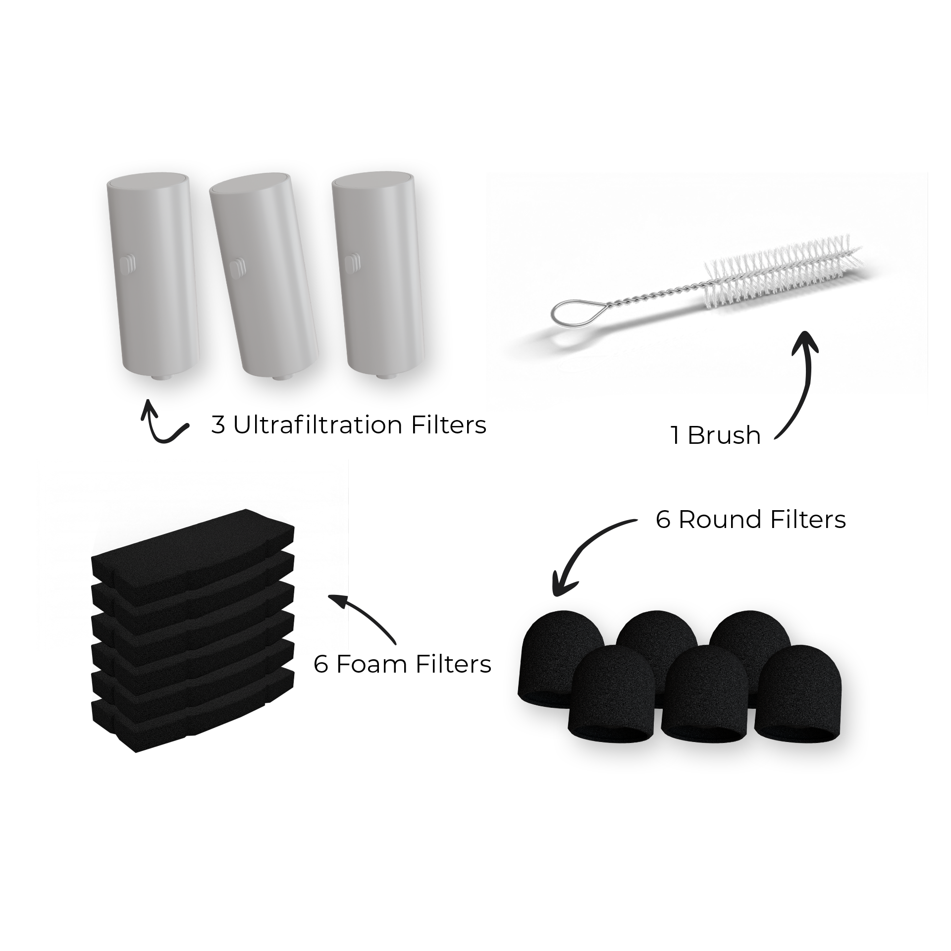 Smart Wireless Water Fountain Replacement Filter – Hollow Fiber Ultrafiltration, Removes Impurities & Bacteria, Long-Lasting, Easy to Clean