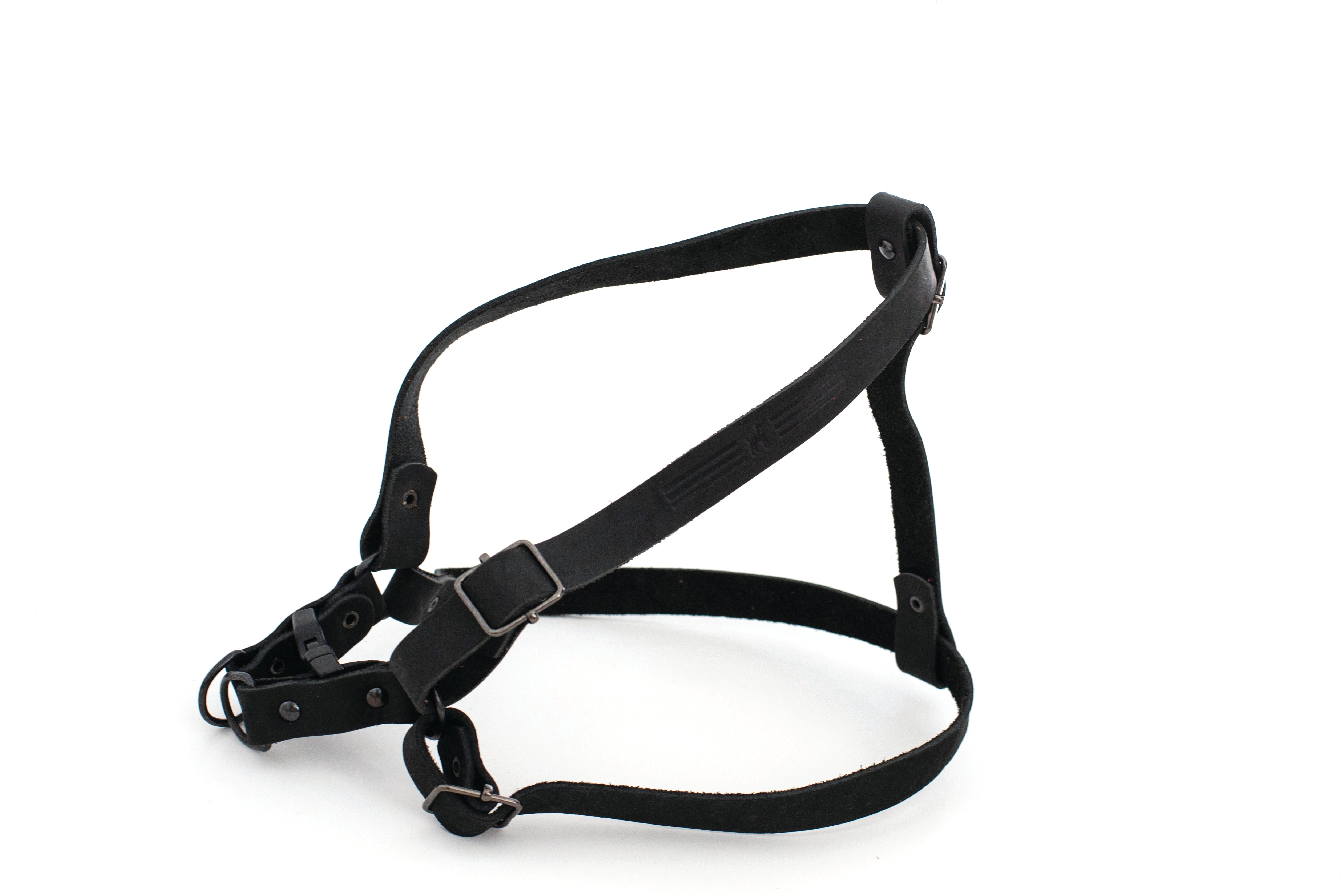 Sport Style Leather Step-In Dog Harness – Quick-Release Design with Black Hardware and YKK Buckles
