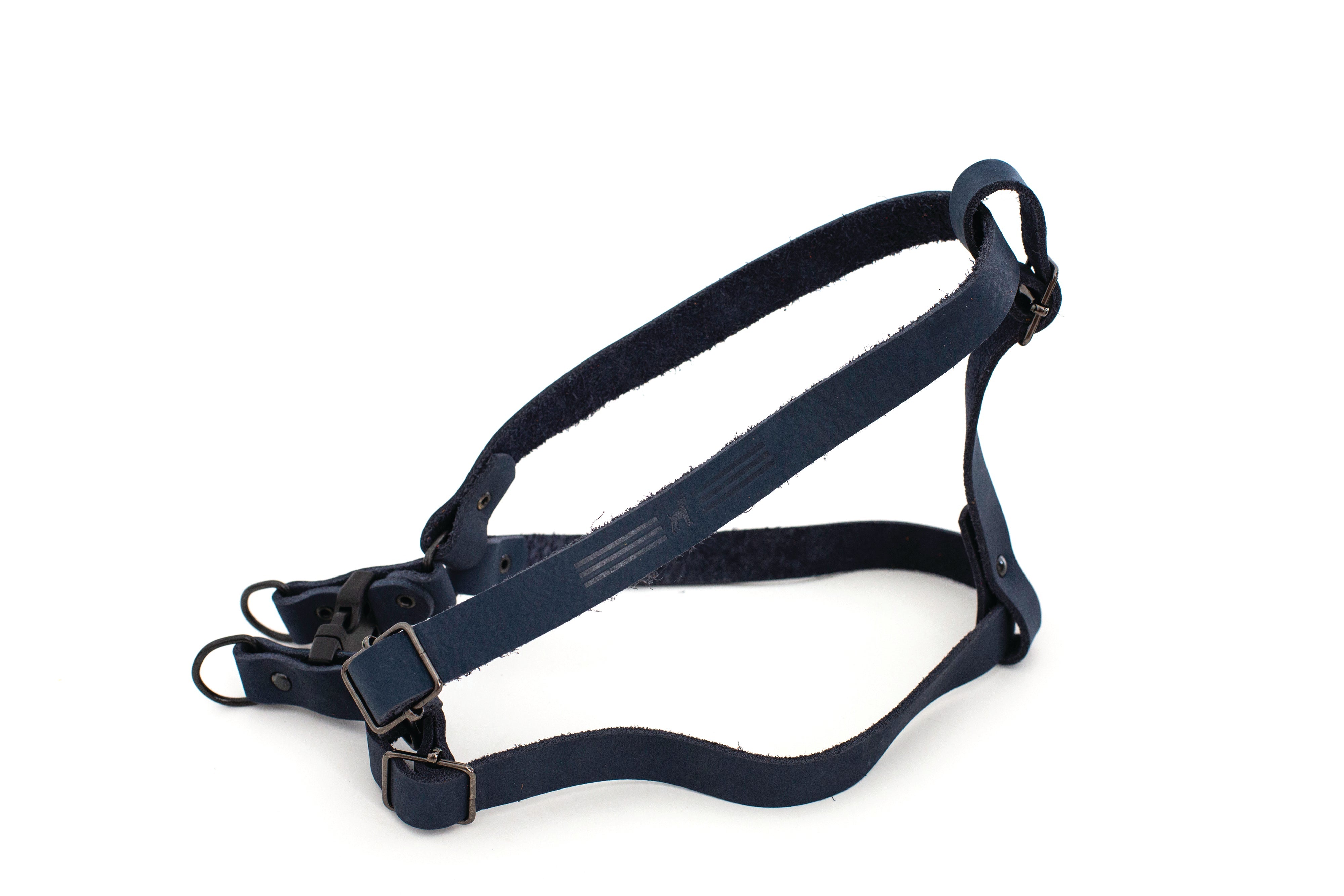 Sport Style Leather Step-In Dog Harness – Quick-Release Design with Black Hardware and YKK Buckles