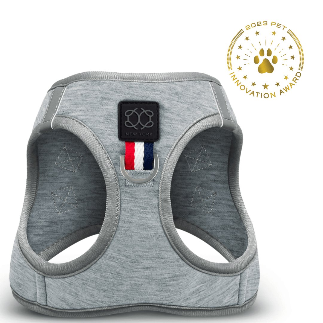 Dogistry SoHo No-Pull Step-In Dog Harness – Champion Gray with Front D-Ring, Adjustable Velcro & Buckle Closures, Escape-Resistant Luxury Design