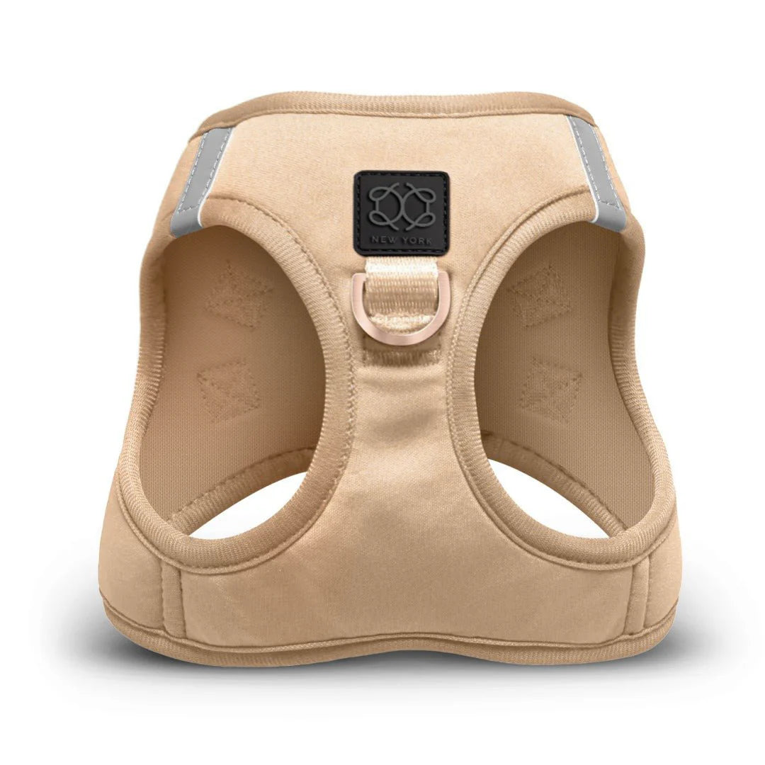 Dogistry SoHo No-Pull Step-In Dog Harness – Dune Beige with Front D-Ring, Adjustable Velcro & Buckle Closures, Escape-Resistant Luxury Design