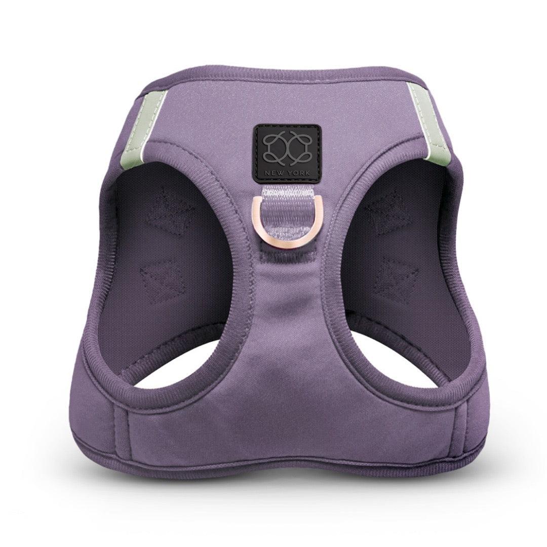 Dogistry SoHo No-Pull Step-In Dog Harness – Lilac Gray with Front D-Ring, Adjustable Velcro & Buckle Closures, Escape-Resistant Luxury Design