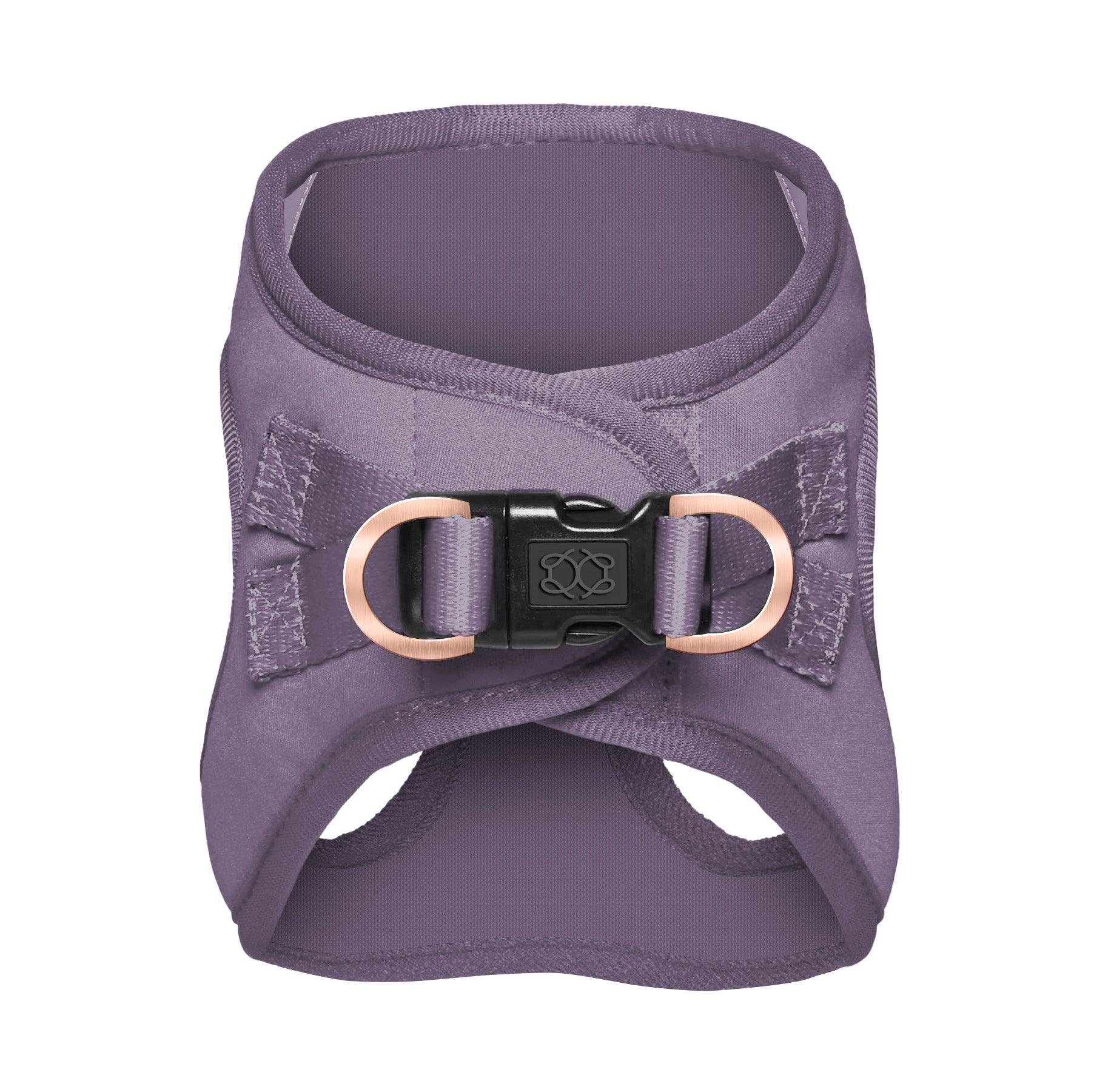 Dogistry SoHo No-Pull Step-In Dog Harness – Lilac Gray with Front D-Ring, Adjustable Velcro & Buckle Closures, Escape-Resistant Luxury Design