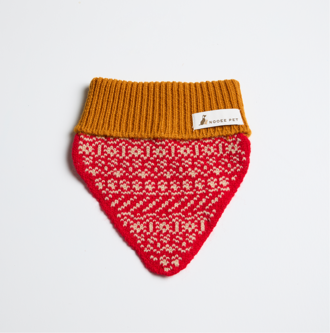 Nooee Pet Wool Neck Warmer – 100% Merino Wool Dog Scarf for Small & Medium Dogs, Lightweight & Warm, Machine Washable, Available in Red or Blue, Sizes S–M