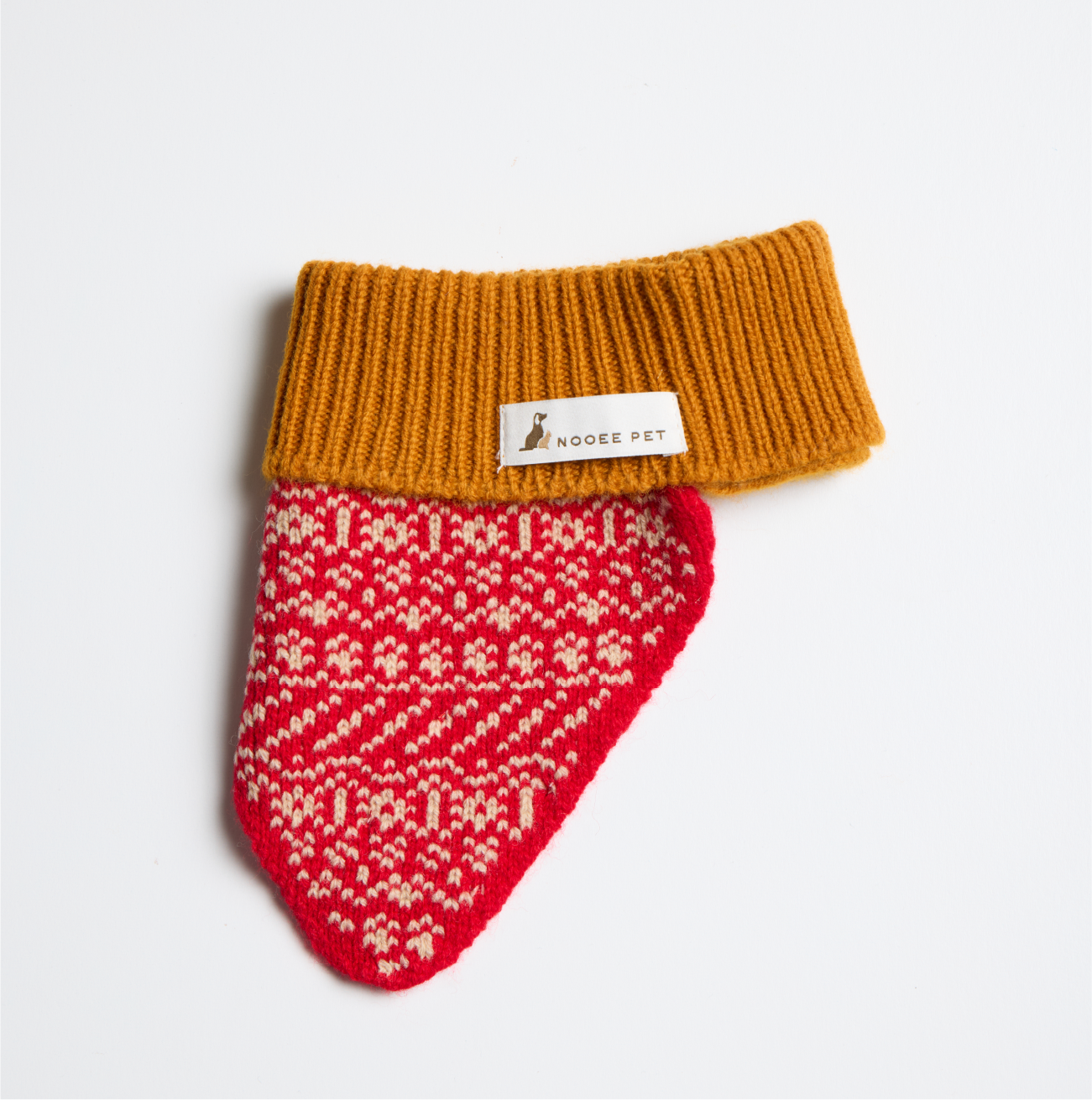 Nooee Pet Wool Neck Warmer – 100% Merino Wool Dog Scarf for Small & Medium Dogs, Lightweight & Warm, Machine Washable, Available in Red or Blue, Sizes S–M