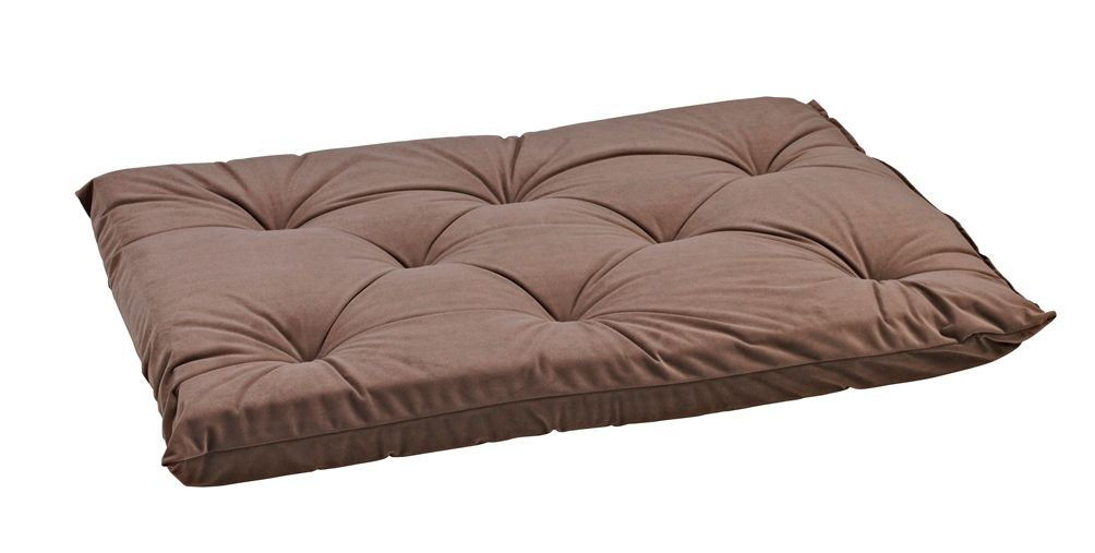 Tufted Dog Bed Cushion – Pebble Gray Upholstery-Grade Fabric, High-Memory Fiber Fill, Machine Washable, Fits Donut Bed or Crate