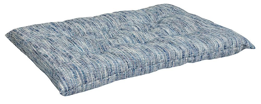 Tufted Dog Bed Cushion – Portofino Blue Upholstery-Grade Fabric, High-Memory Fiber Fill, Machine Washable, Fits Donut Bed or Crate
