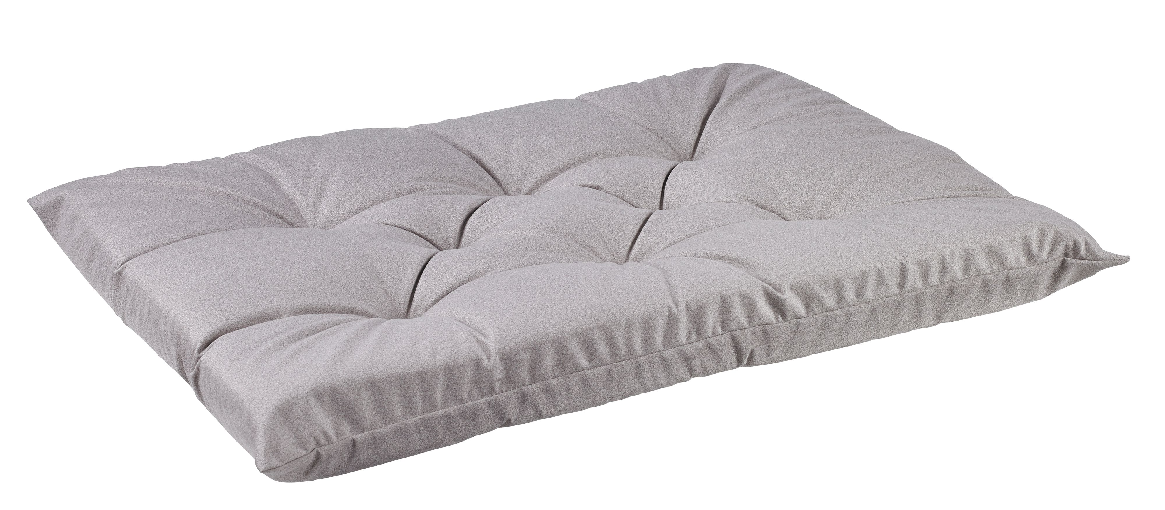 Tufted Dog Bed Cushion – Sandstone Beige Upholstery-Grade Fabric, High-Memory Fiber Fill, Machine Washable, Fits Donut Bed or Crate