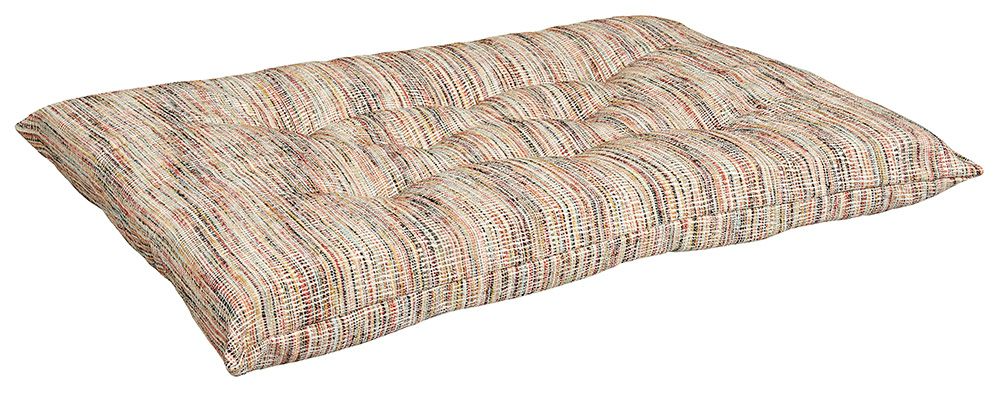 Tufted Dog Bed Cushion – Shibori Blue Tie-Dye Upholstery-Grade Fabric, High-Memory Fiber Fill, Machine Washable, Fits Donut Bed or Crate