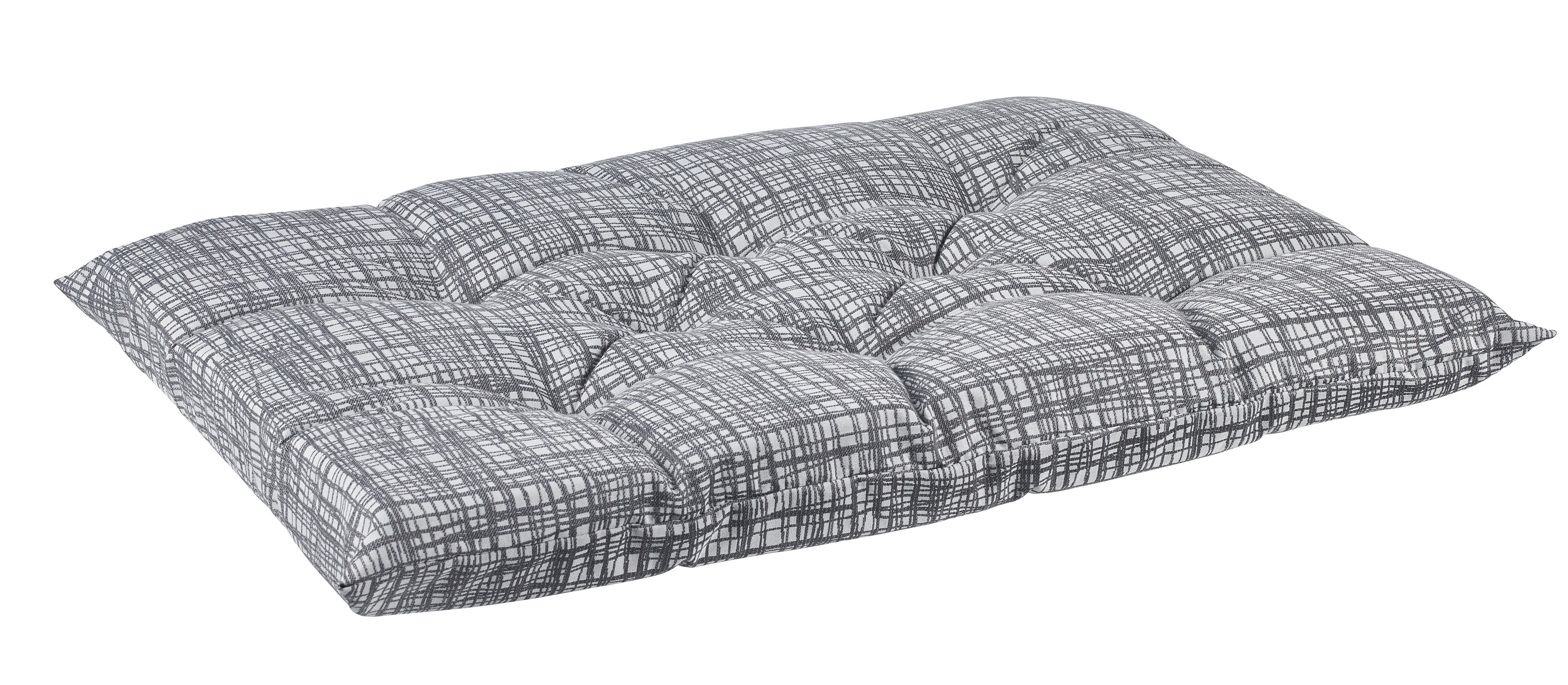 Tufted Dog Bed Cushion – Tribeca Pattern Upholstery-Grade Fabric, High-Memory Fiber Fill, Machine Washable, Fits Donut Bed or Crate